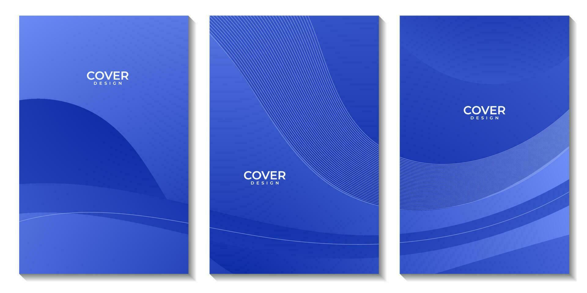 a set of flyers with abstract blue wave gradient background vector