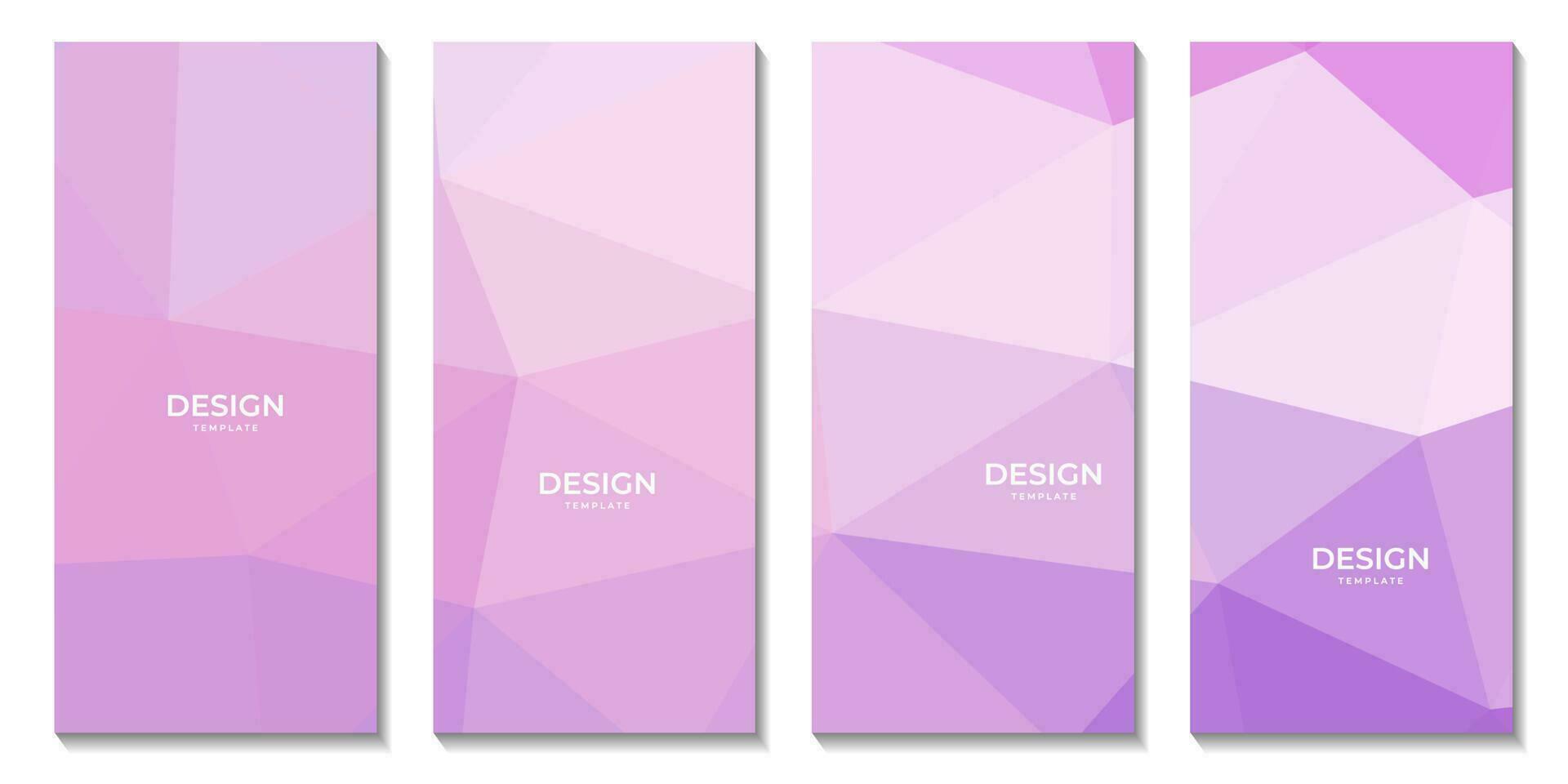 a set of brochures with abstract purple background with triangles vector