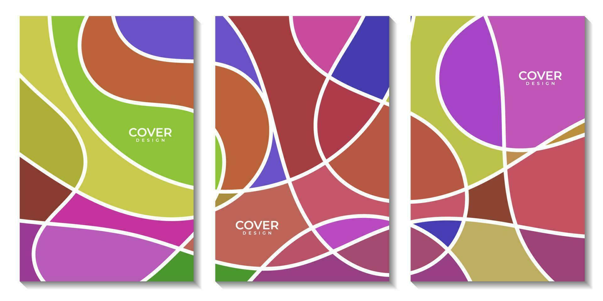 flyers set with abstract mosaic colorful background. vector illustration.