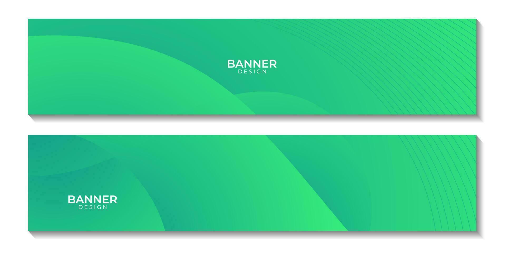 banner set with abstract green organic colorful background vector