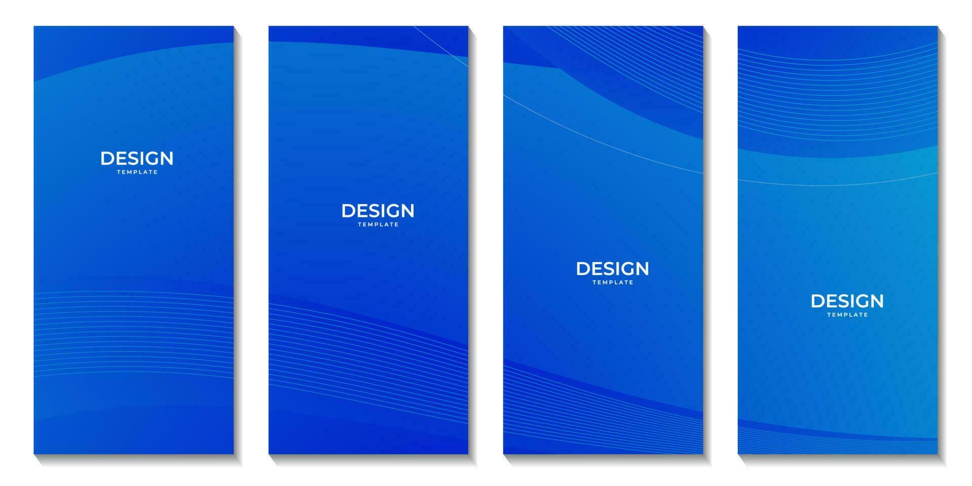 a set of brochures with abstract blue wave gradient background vector
