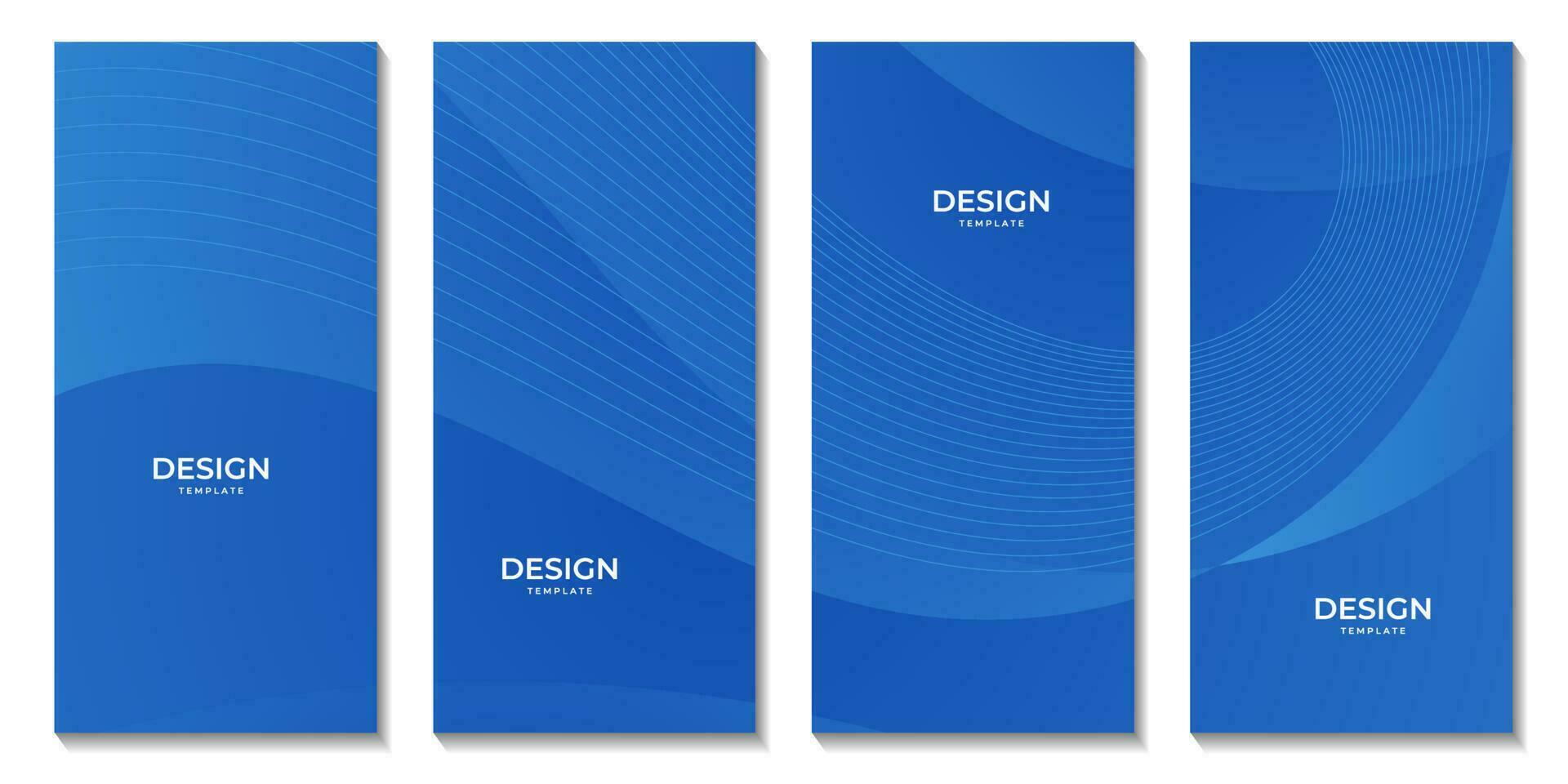 conjunto de folletos azul ola degradado antecedentes para negocio. vector