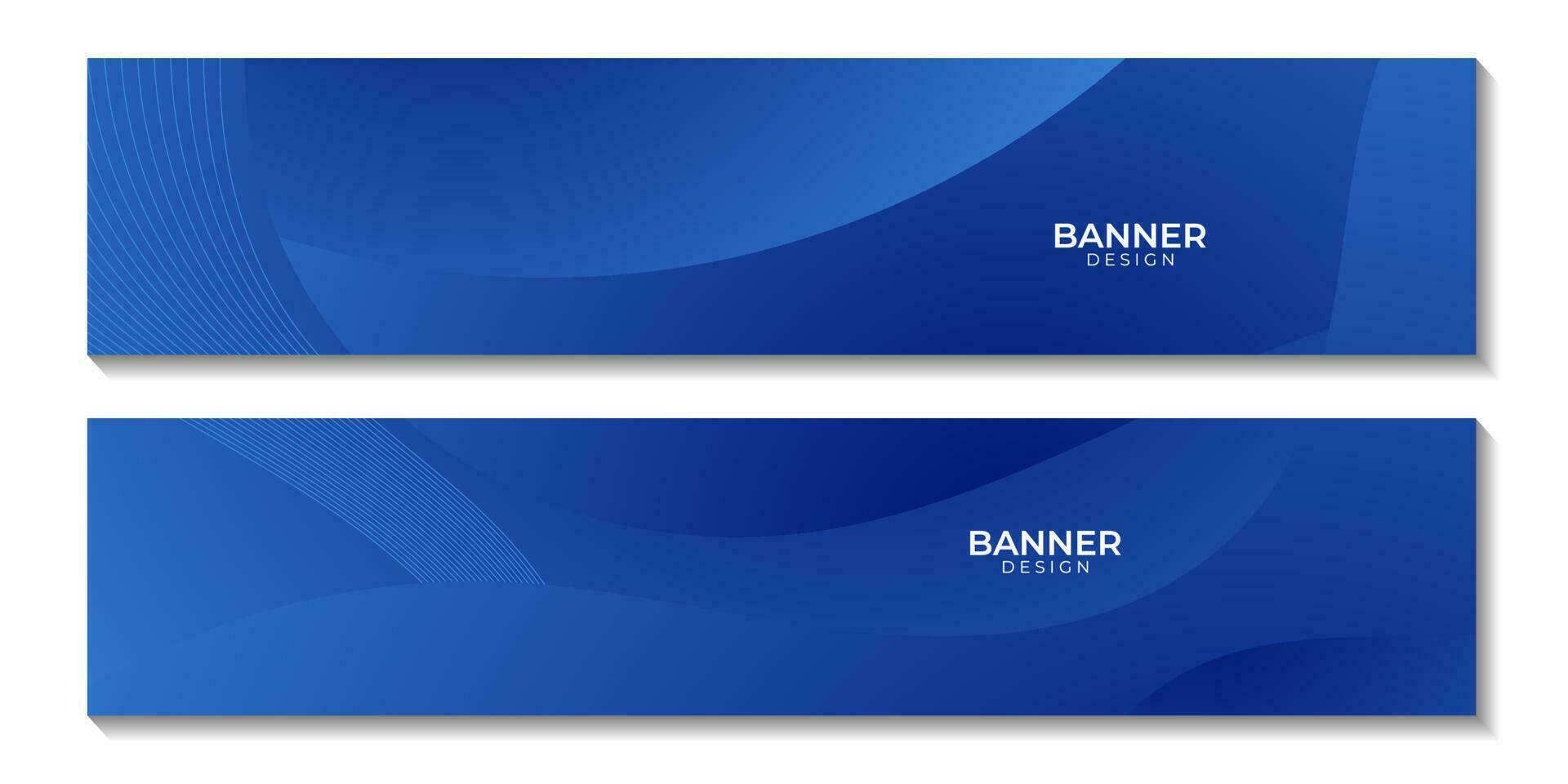 set of banners with abstract blue wave gradient background vector