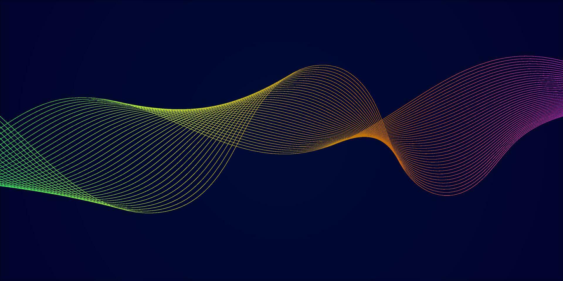 abstract dark background with waves lines vector