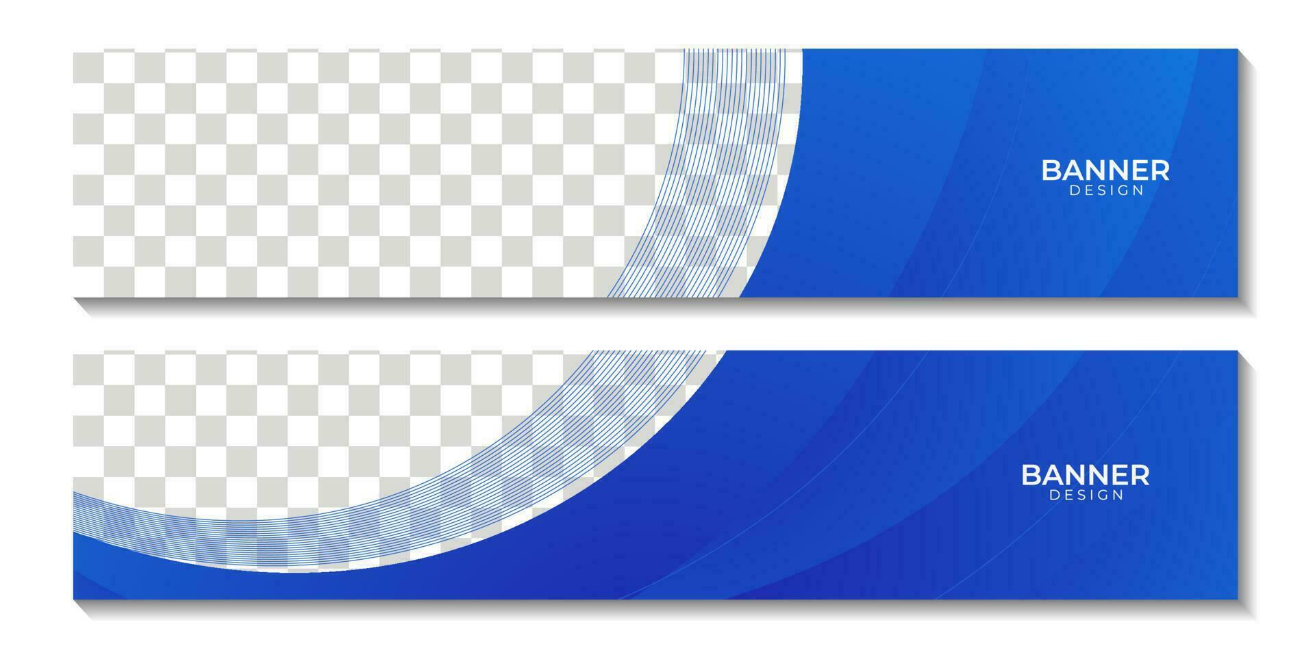 set of banners with abstract blue wave background with white space vector