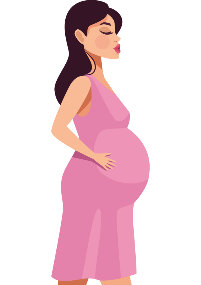 woman nine months pregnant png