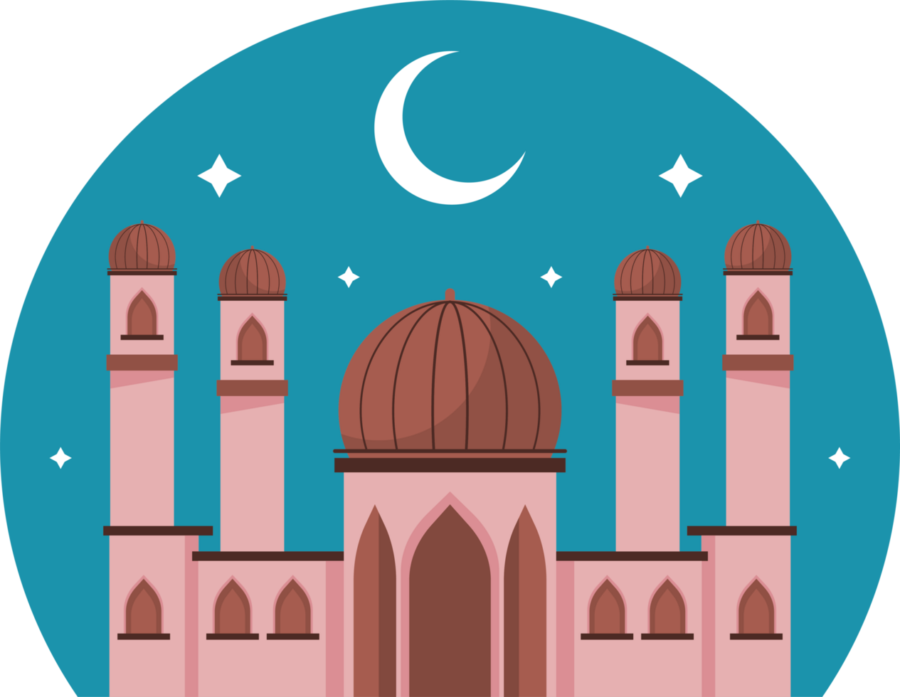 muslim mosque with moon png