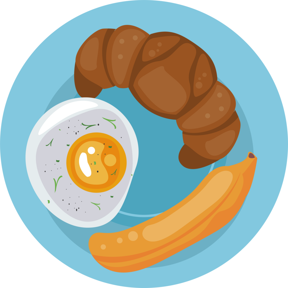 croissant with egg fried png