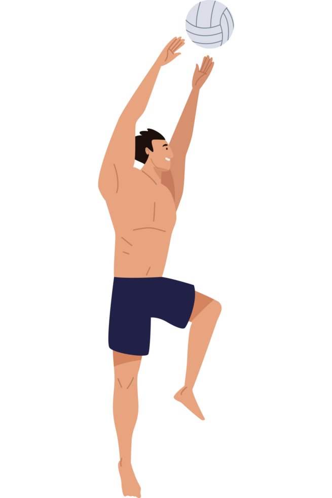 happy male volleyball player 24089495 PNG