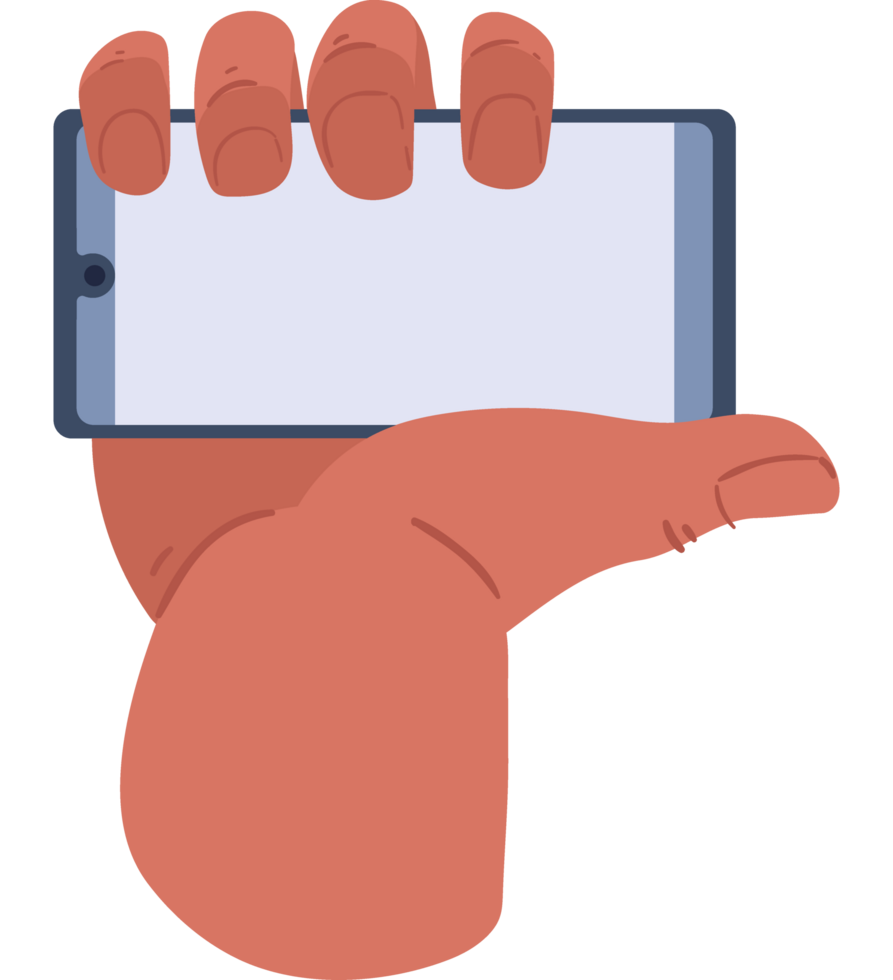 hand human with smartphone png