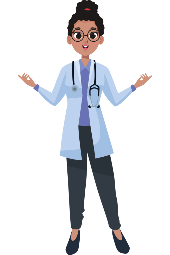 doctora profesional afro png