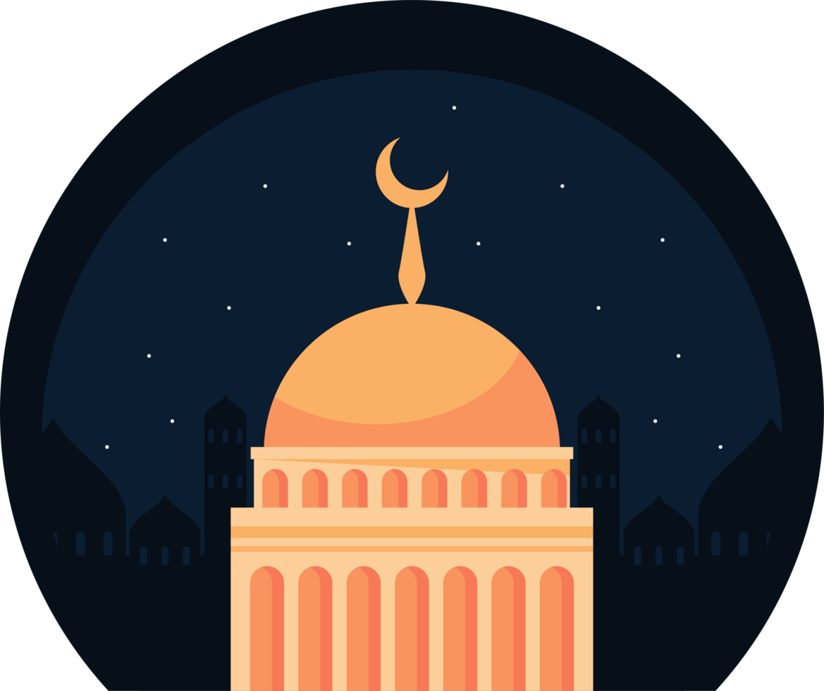 muslim mosque tower with moon png