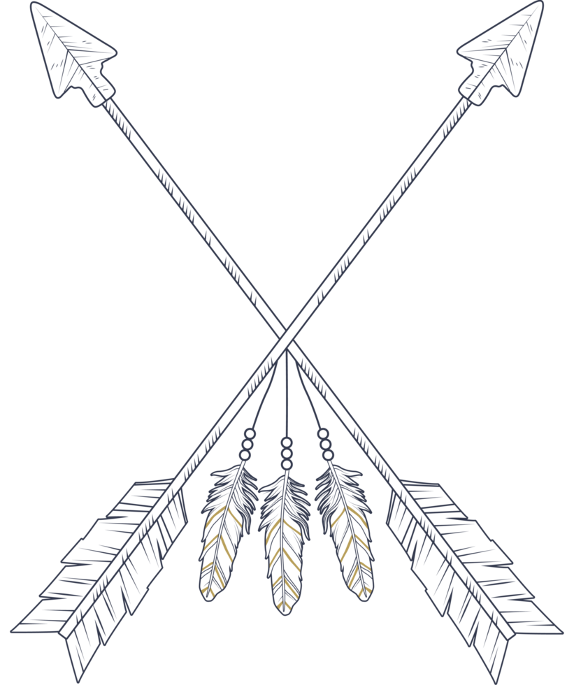 arrows with feathers boho png