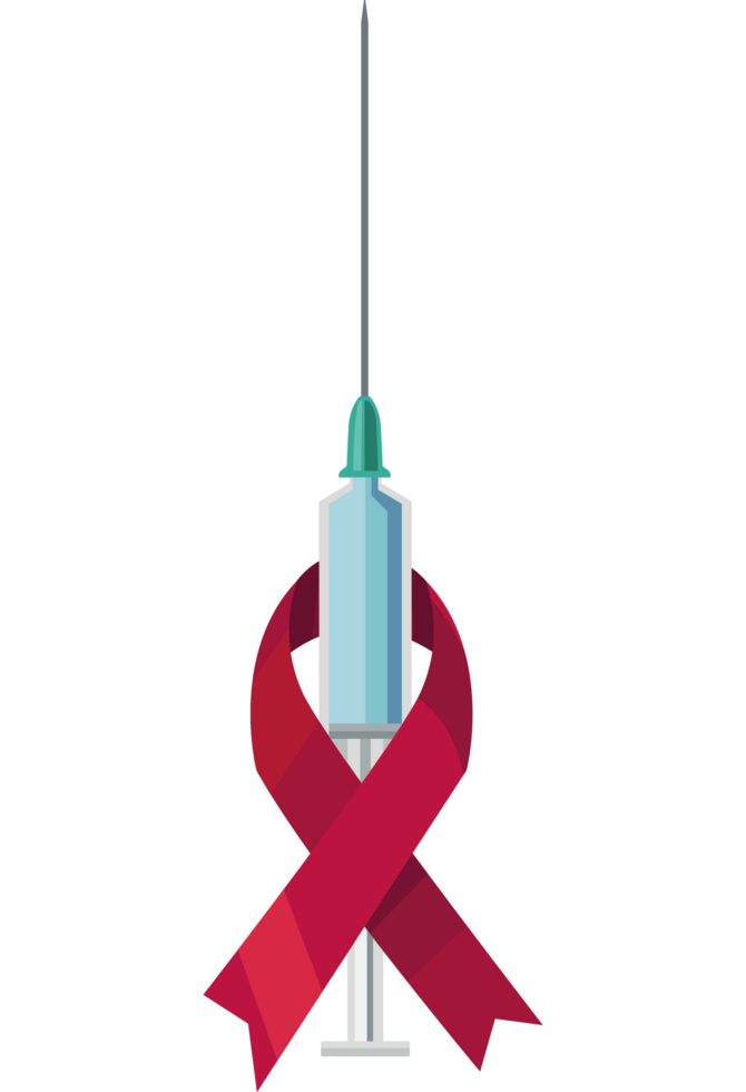 AIDS ribbon campaign in syringe png