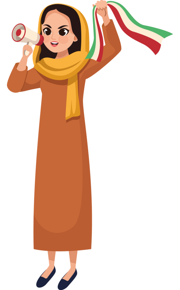 iranian woman with megaphone png