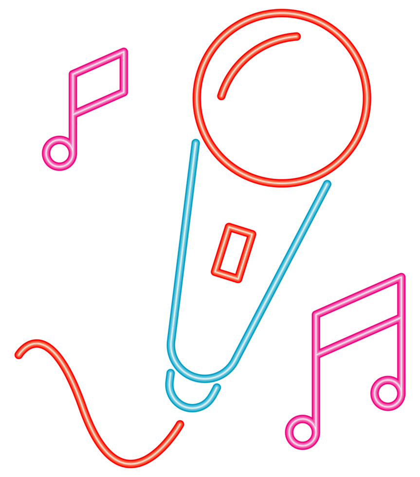 microphone device neon style png