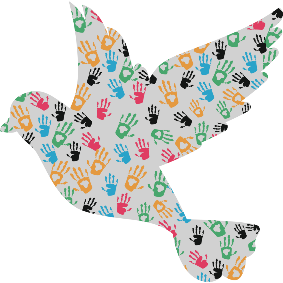 dove with handprints painted png