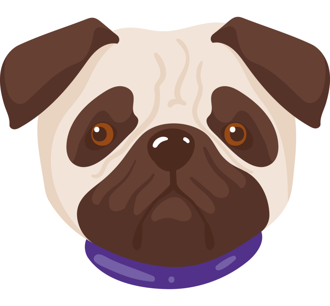 mascote cão pug png