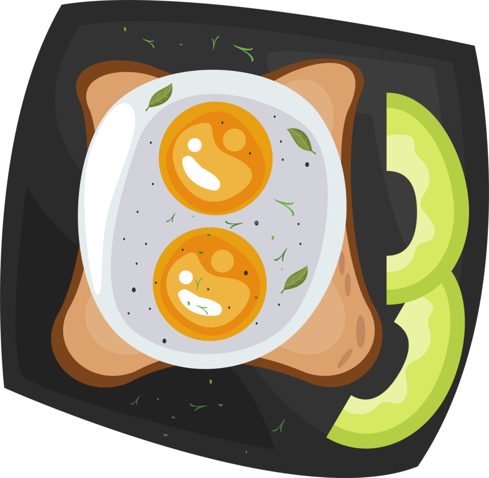 eggs fried with avocado png
