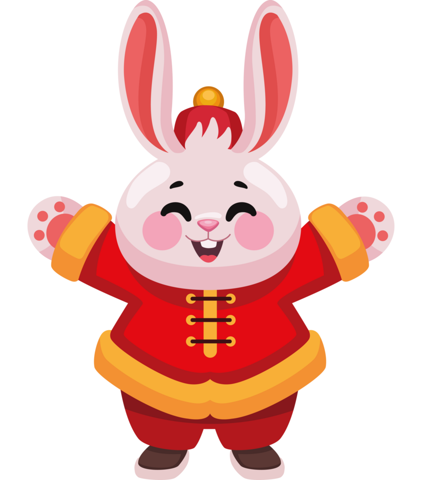 happy chinese rabbit png