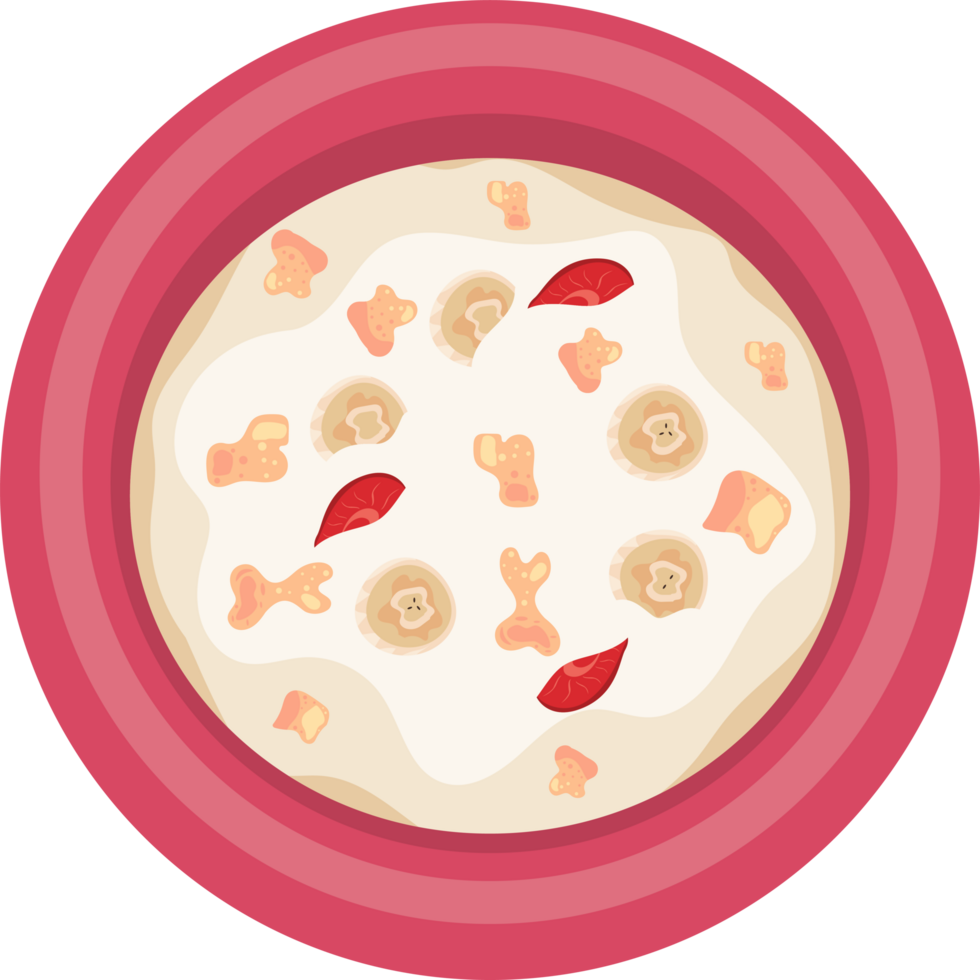 leche con cereales y frutas png