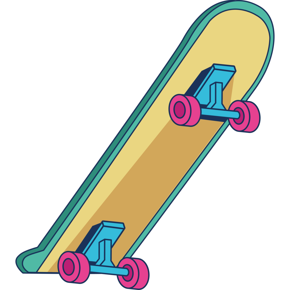 skateboard 90s pop art style png