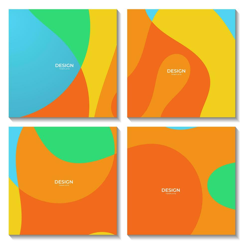 set of abstract summer colorful background illustration vector