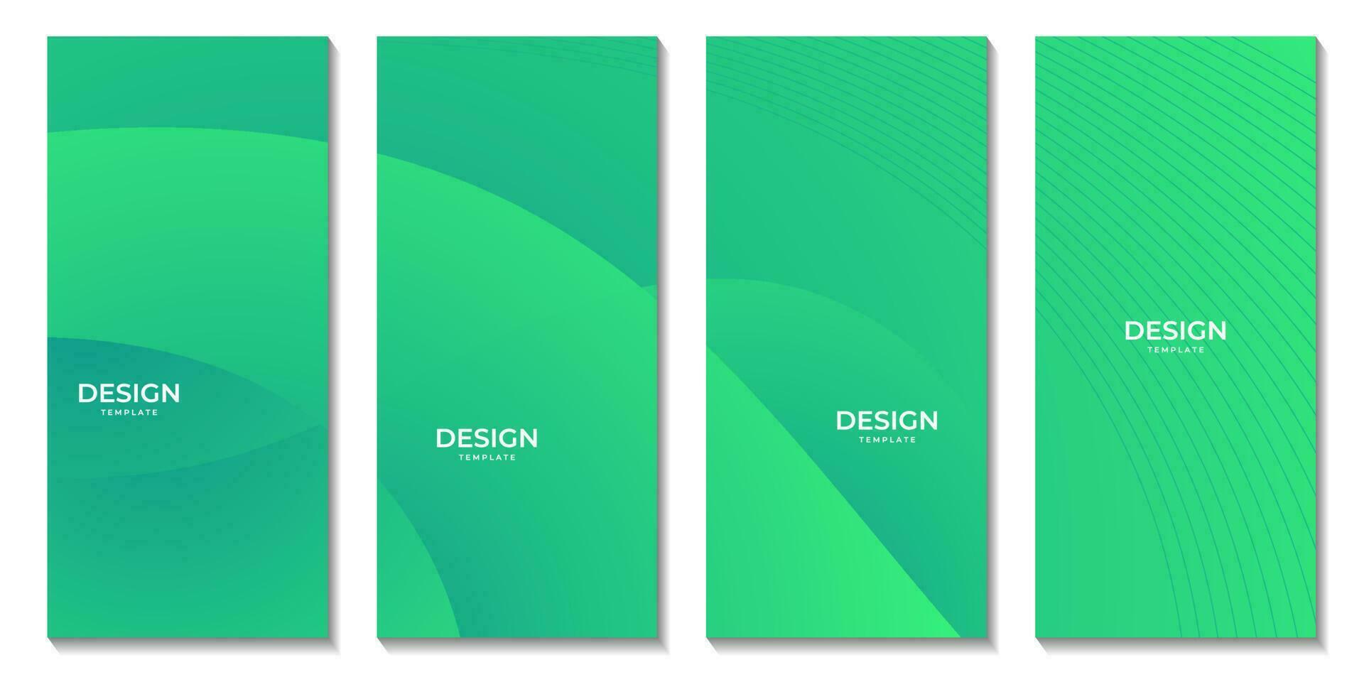 brochures set with abstract green organic colorful background vector
