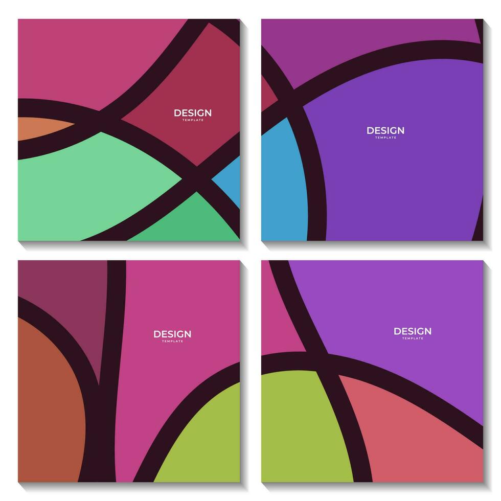 set of abstract art colorful background vector