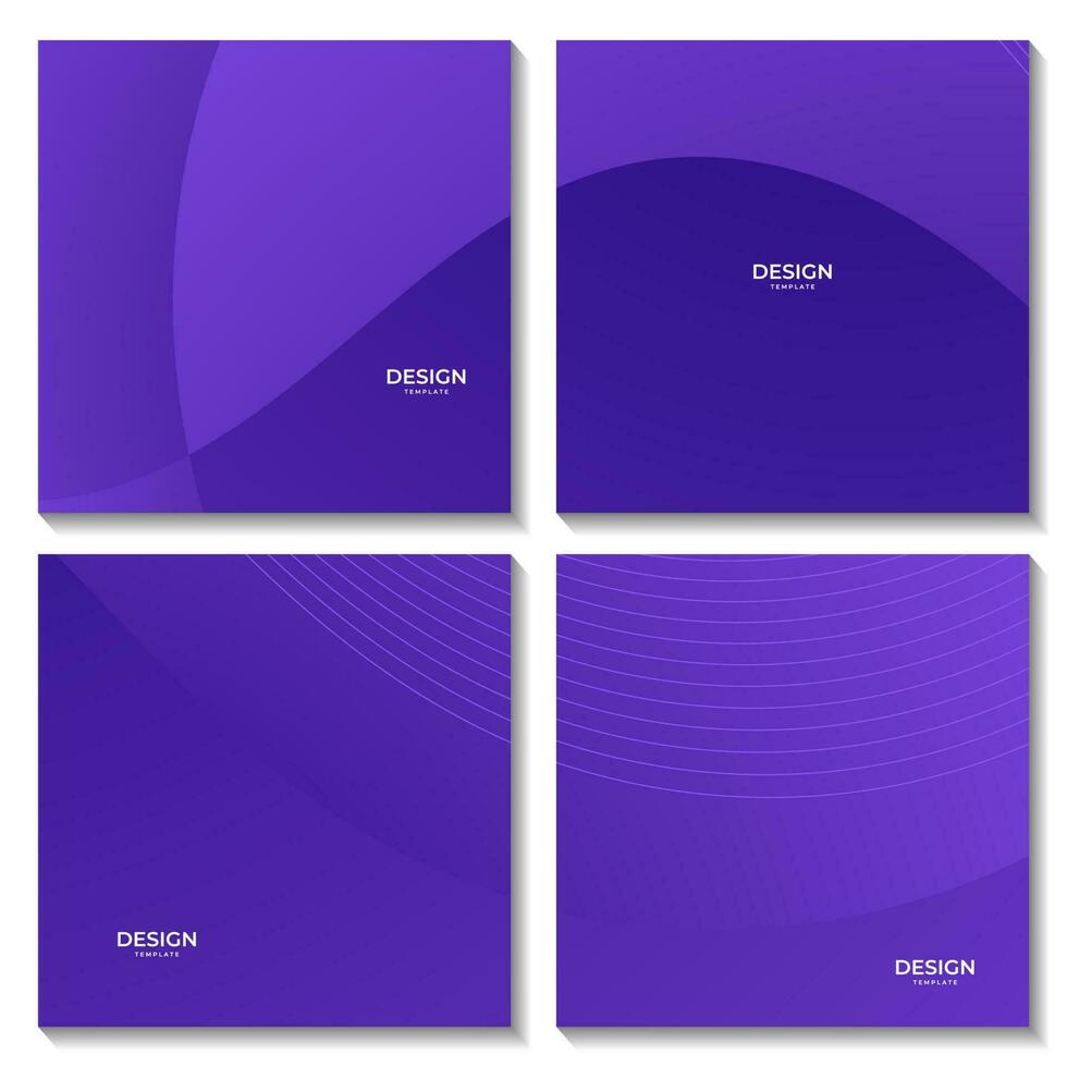 set of abstract purple wave colorful background vector