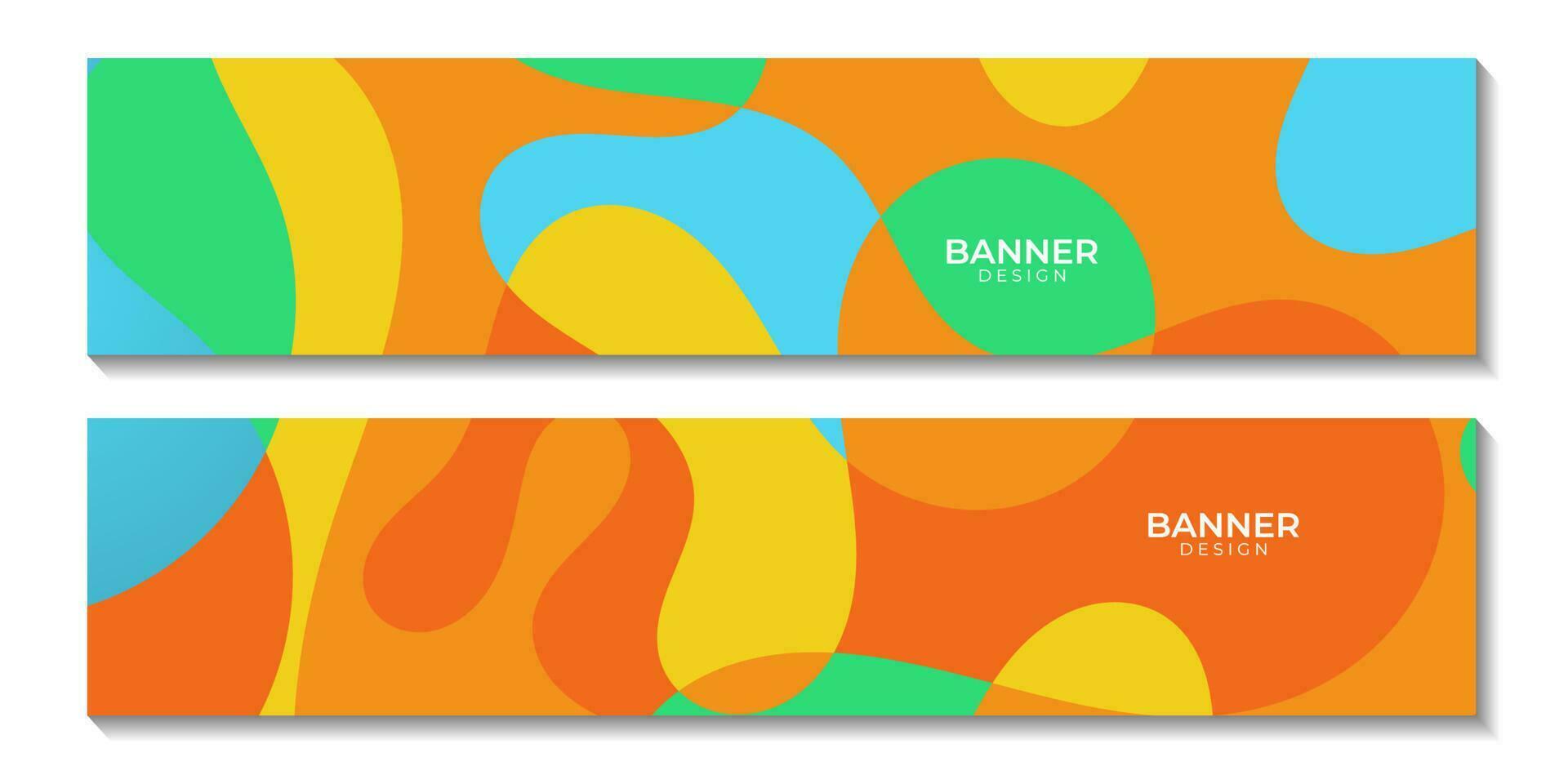 set of banners with abstract summer colorful background illustration vector