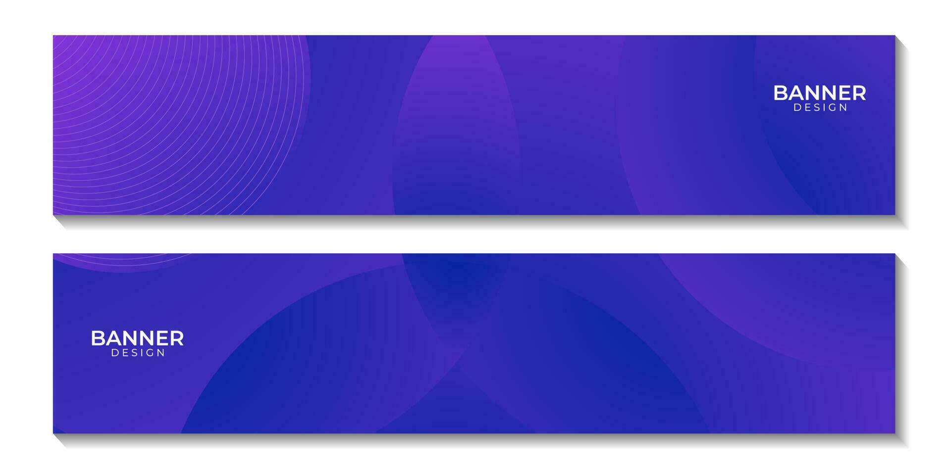 set of banners with abstract purple and blue background with waves vector