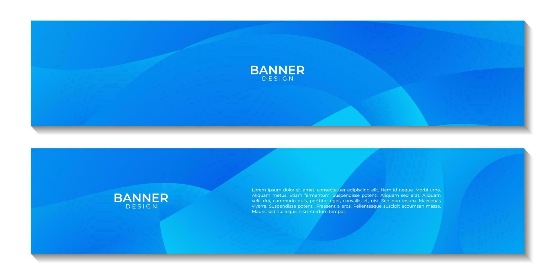 set of social media banners with abstract modern blue sea wave background. vector illustration