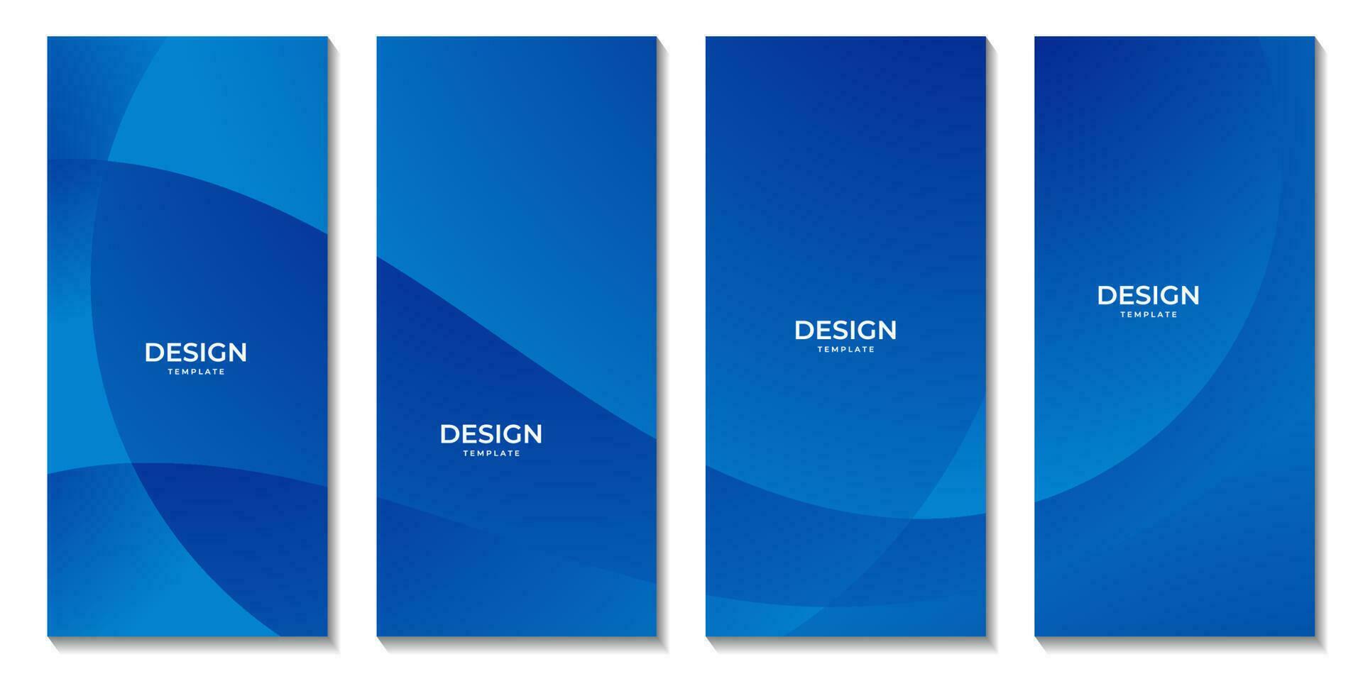 brochures set with abstract blue wave colorful background vector
