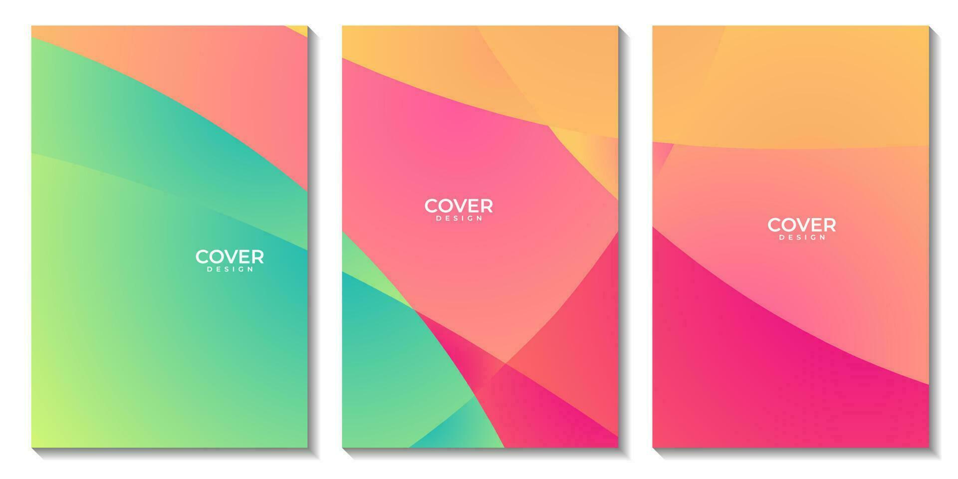set of flyers with modern abstract colorful background vector