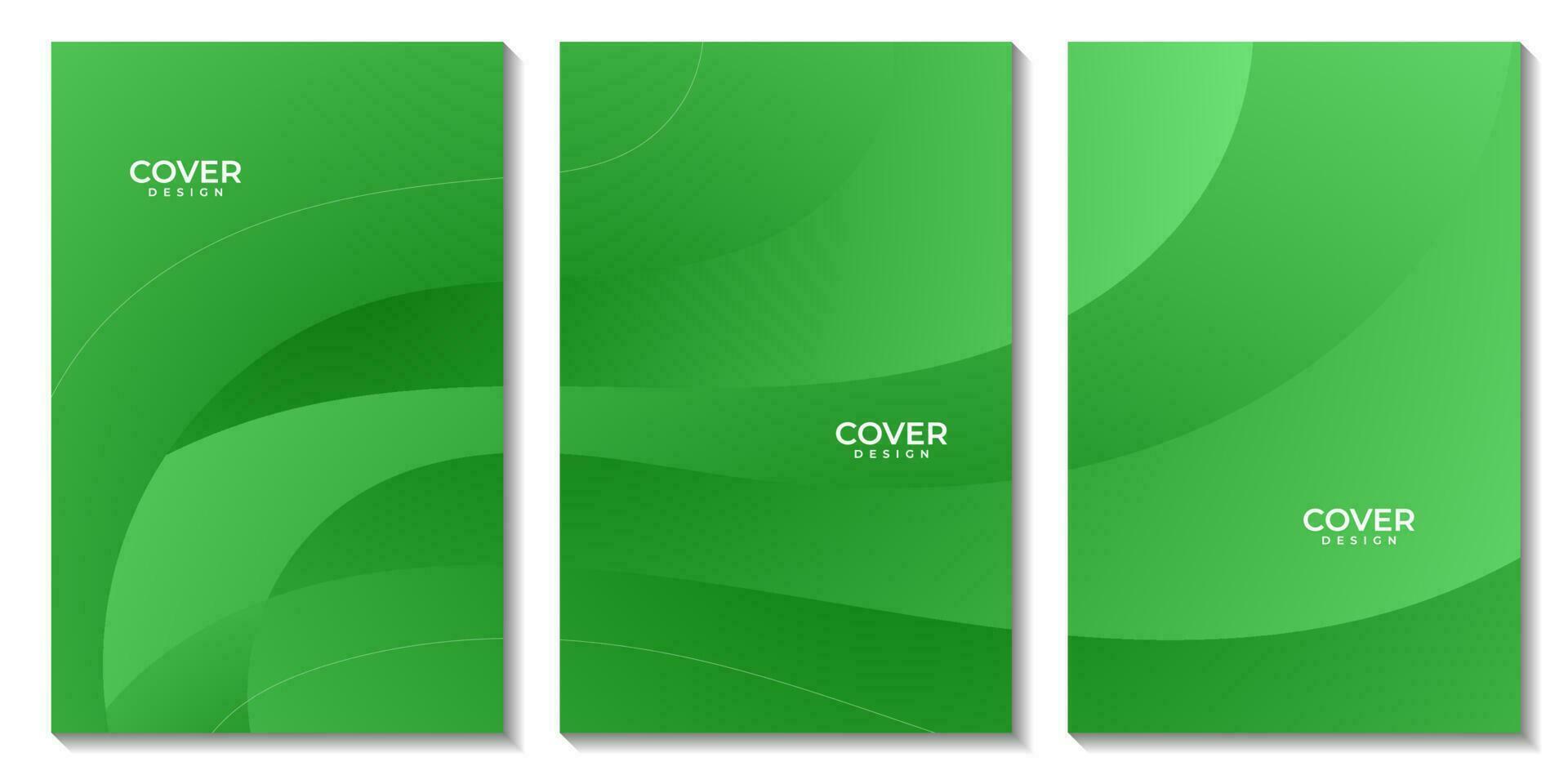 set of flyers. abstract green background with waves vector