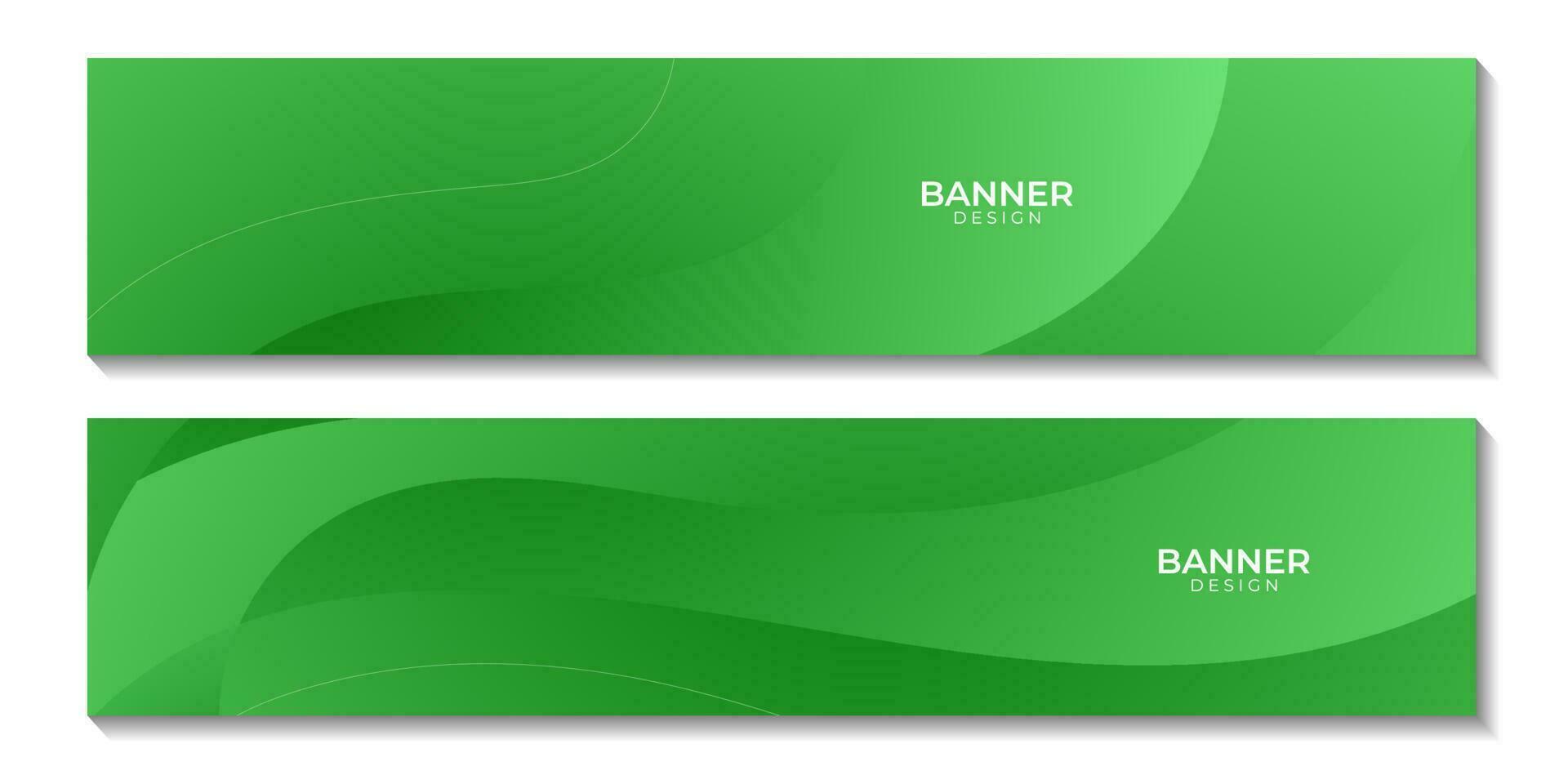 set of banners. abstract green background with waves vector