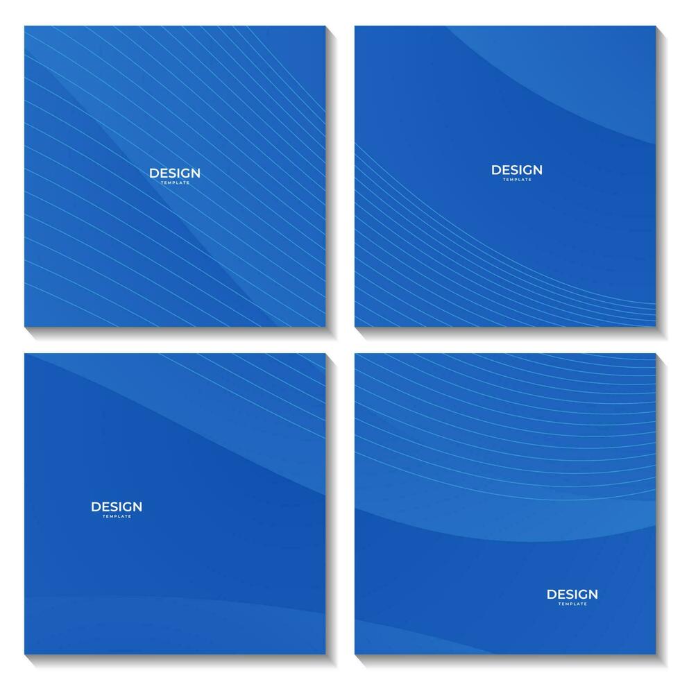 set of squares background. blue wave gradient background for business. vector
