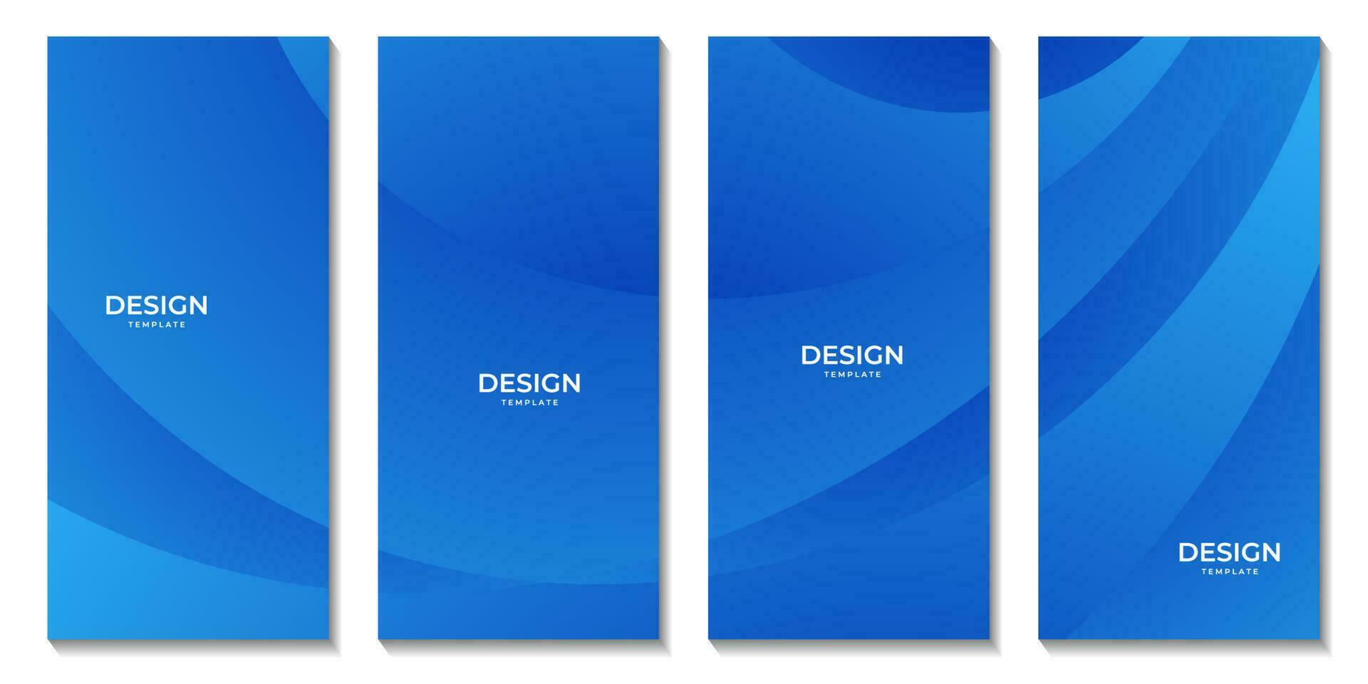 set of brochures with abstract blue wave gradient background. vector EPS10.