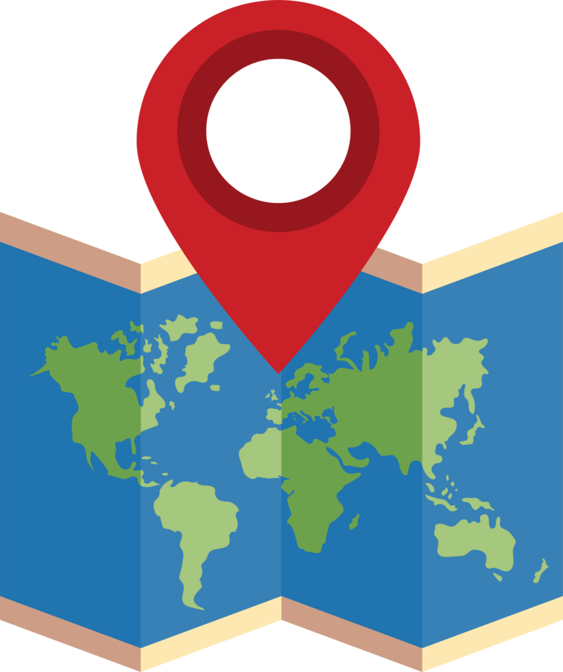 pointer in paper map png