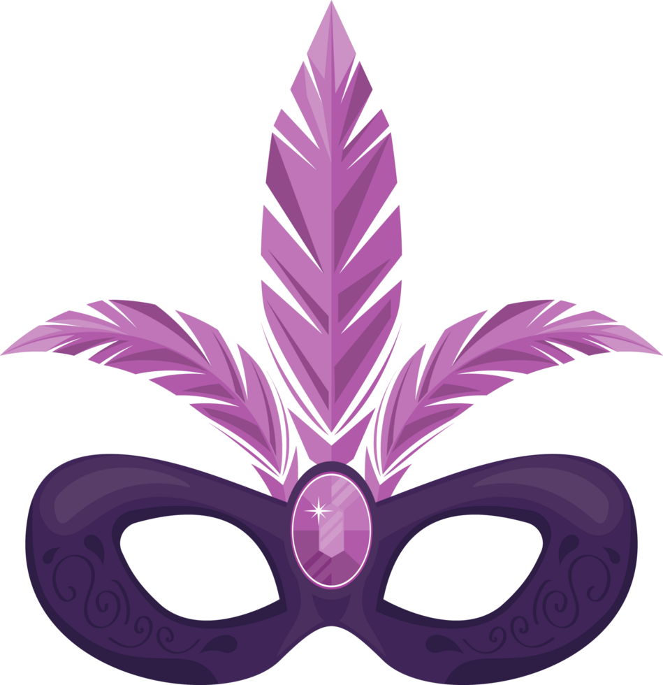 purple mardi gras mask png