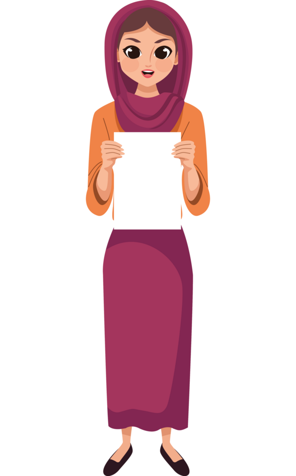 mujer musulmana con pancarta png