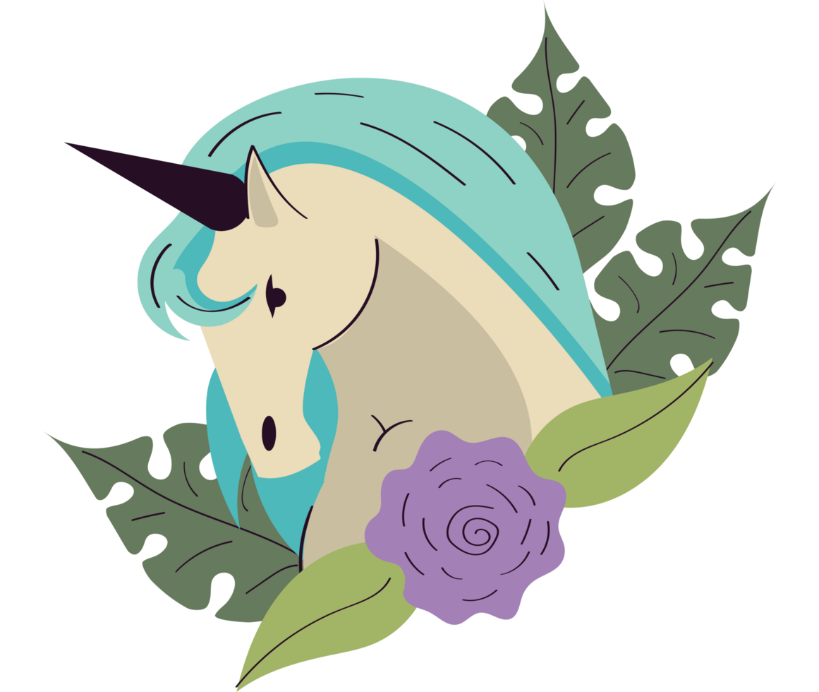 head unicorn flowers png