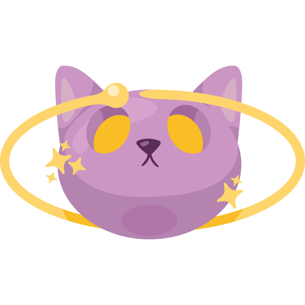 tête de chat lilas avec orbite png