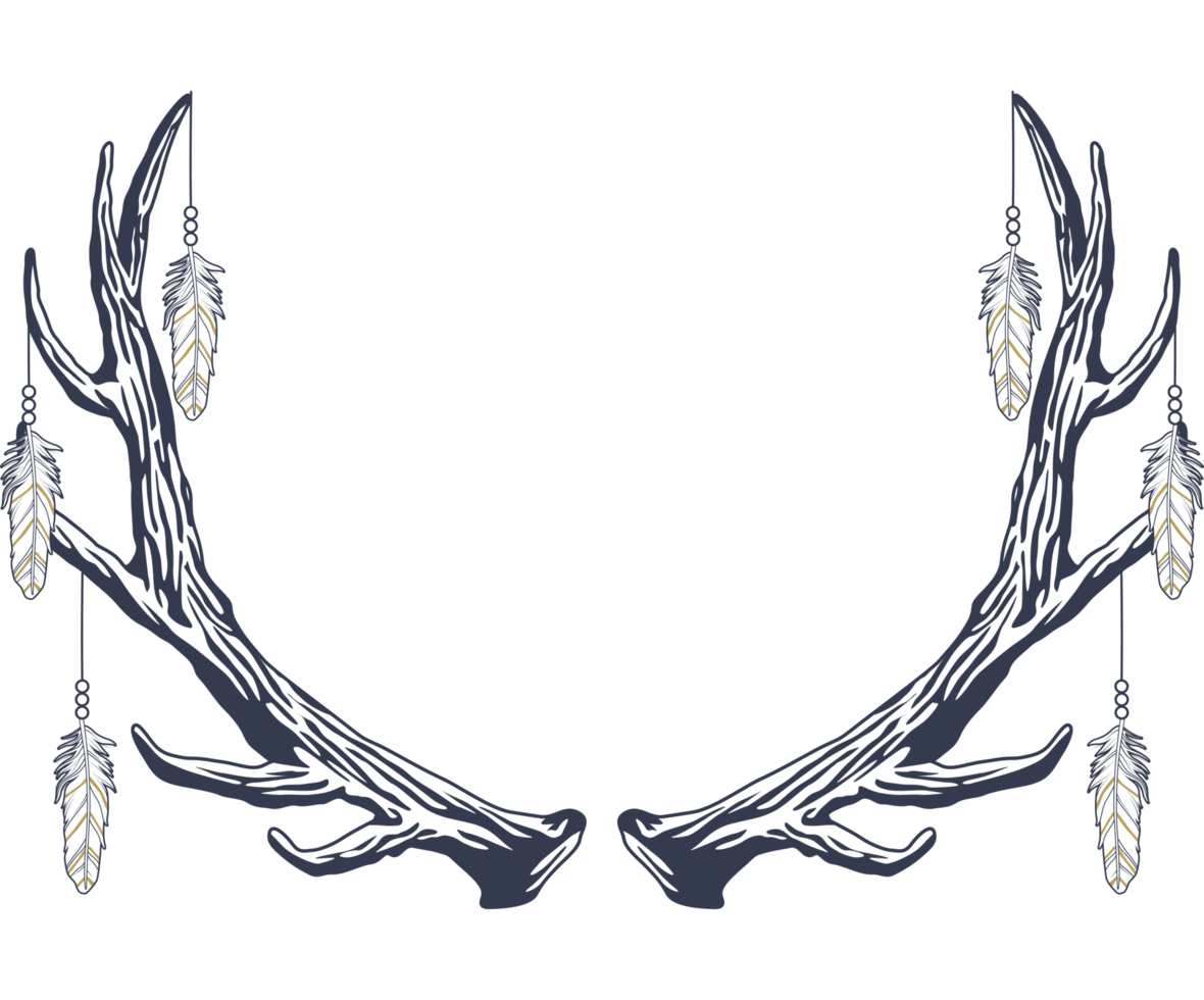 deer horns boho style png