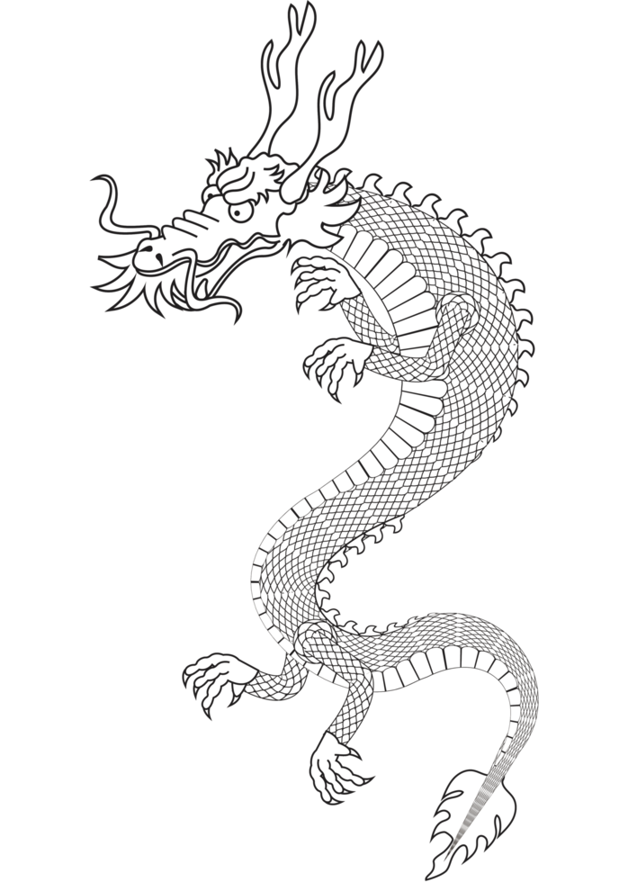 asian dragon beast drawn png