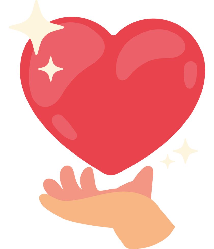 hand lifting heart love png