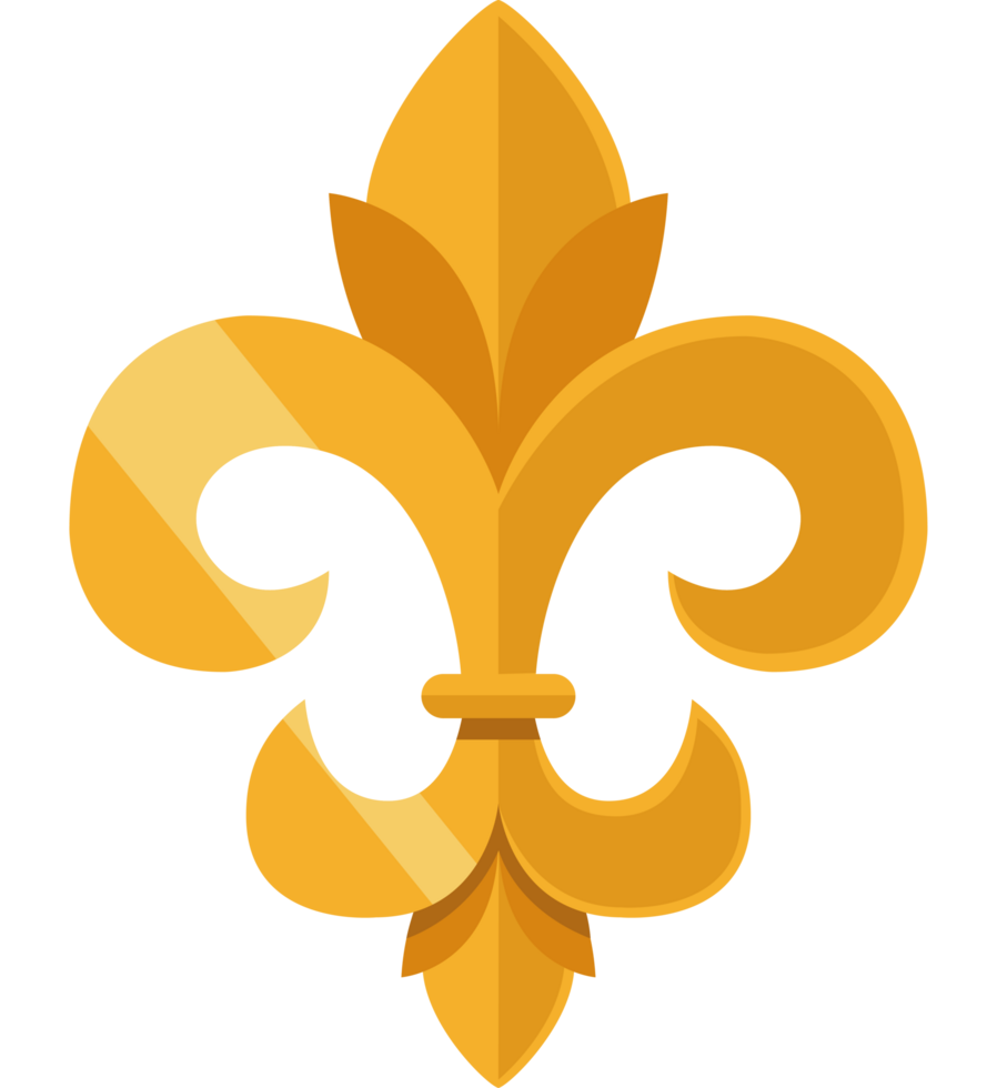 emblema dorado de la flor de lis png