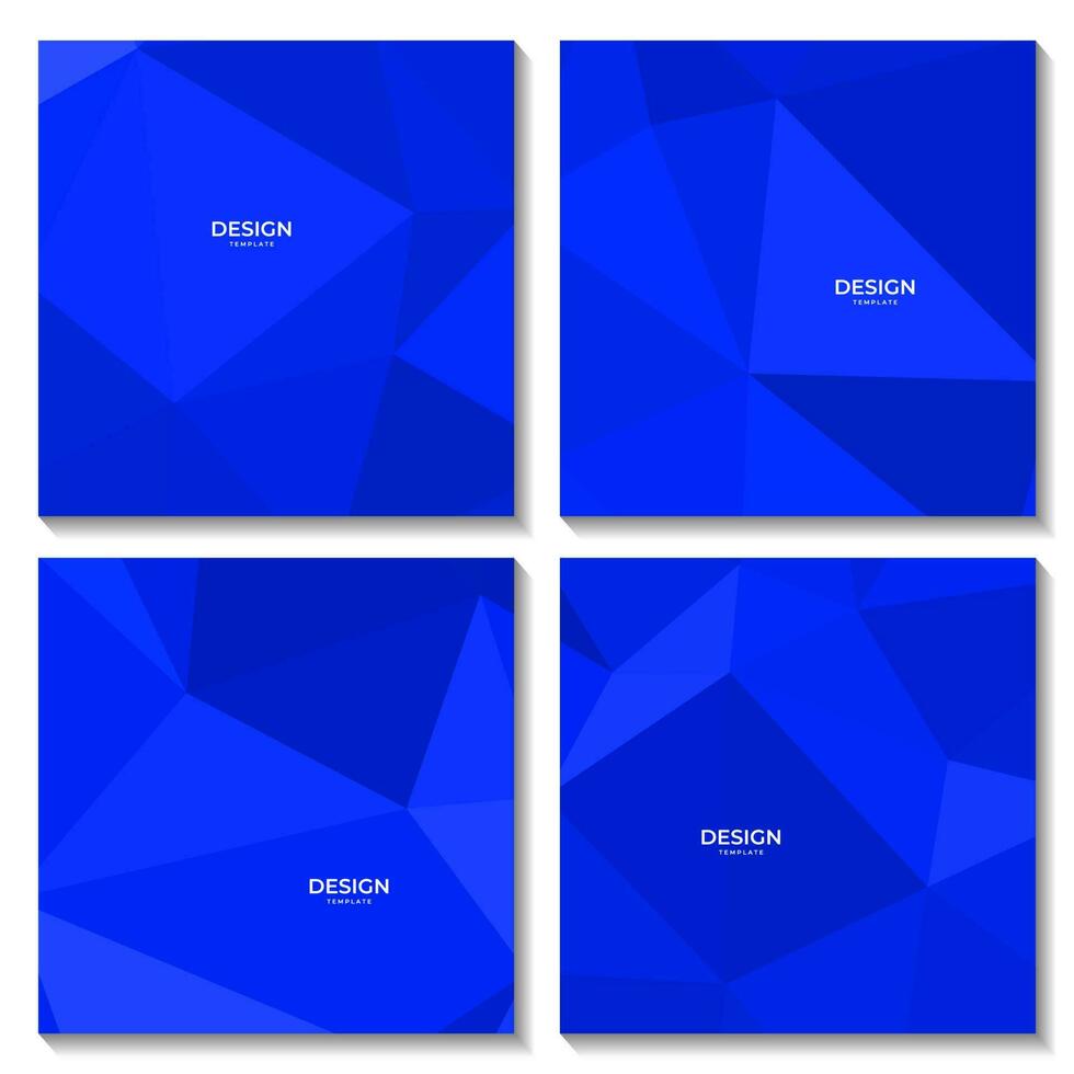 a set of blue geometric background design with triangles shape. vector