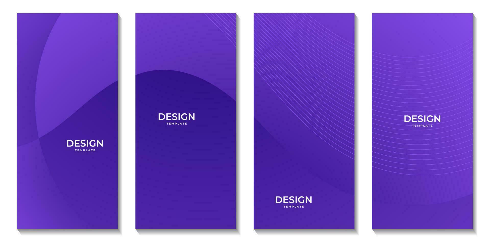 brochures set with abstract purple wave colorful background vector